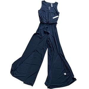 NWT Emma & Michele Size M Navy‎ Blue One Piece Sleeveless Pants Jumpsuit